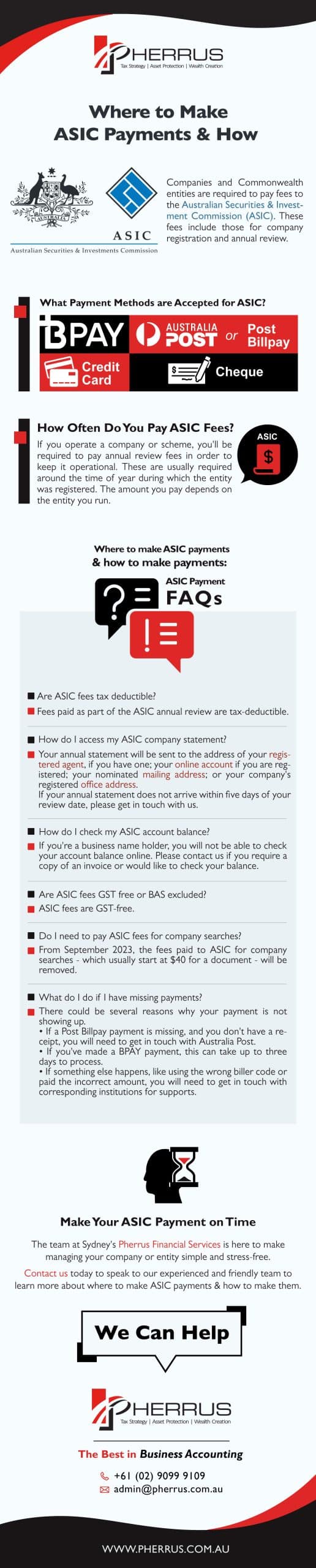 where to make asic payments how