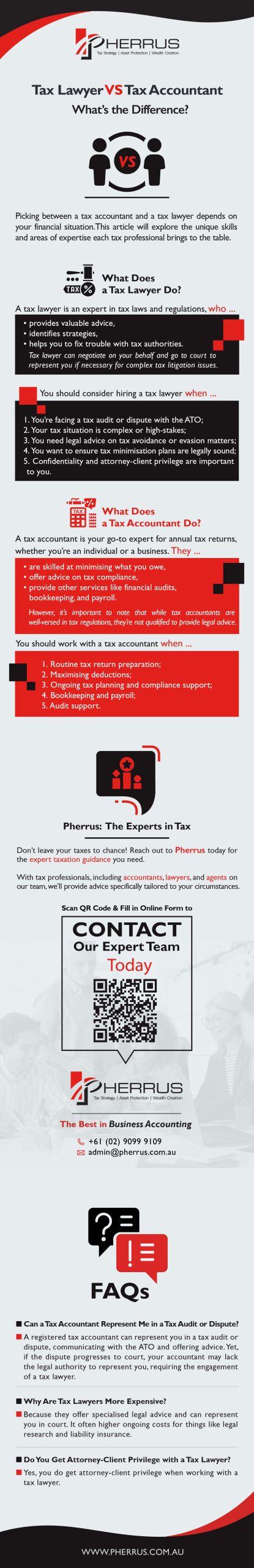 Tax Lawyer vs Tax Accountant: What is the Difference - Infographic